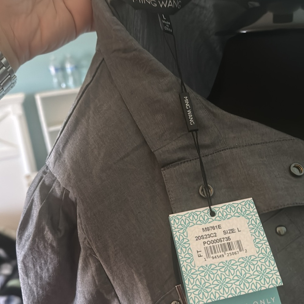 Gunmetal gray Ming wang dress, size large - Picture 5 of 6